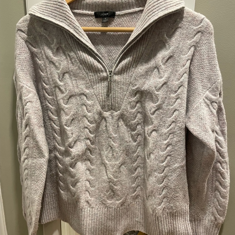 J. Crew Women's Cable Knit Sweater - Light Gray